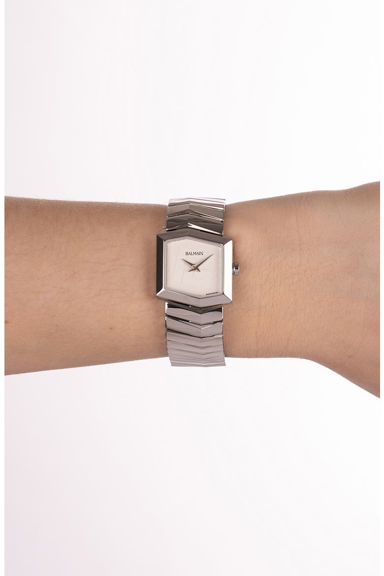 Taffetas Hexagonal Bracelet Watch, 22.5mm x 23.5mm, Alternate, color, STAINLESS STEEL