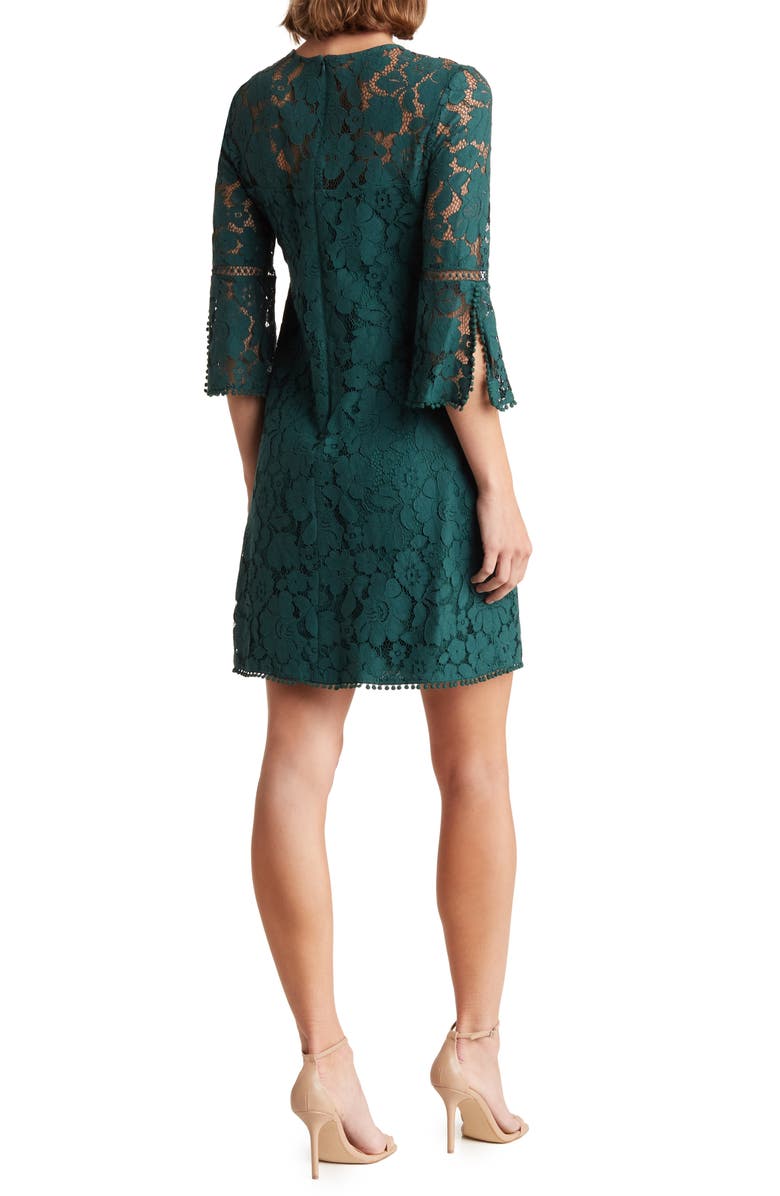 Vince Camuto Lace Bell Sleeve Dress, Alternate, color, 