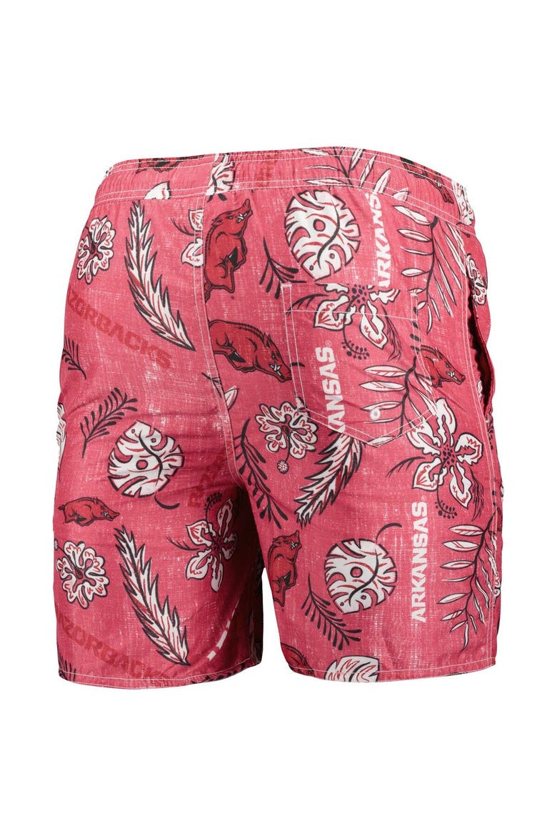 Men's Wes & Willy Cardinal Arkansas Razorbacks Vintage Floral Swim Trunks, Alternate, color, Cardinal