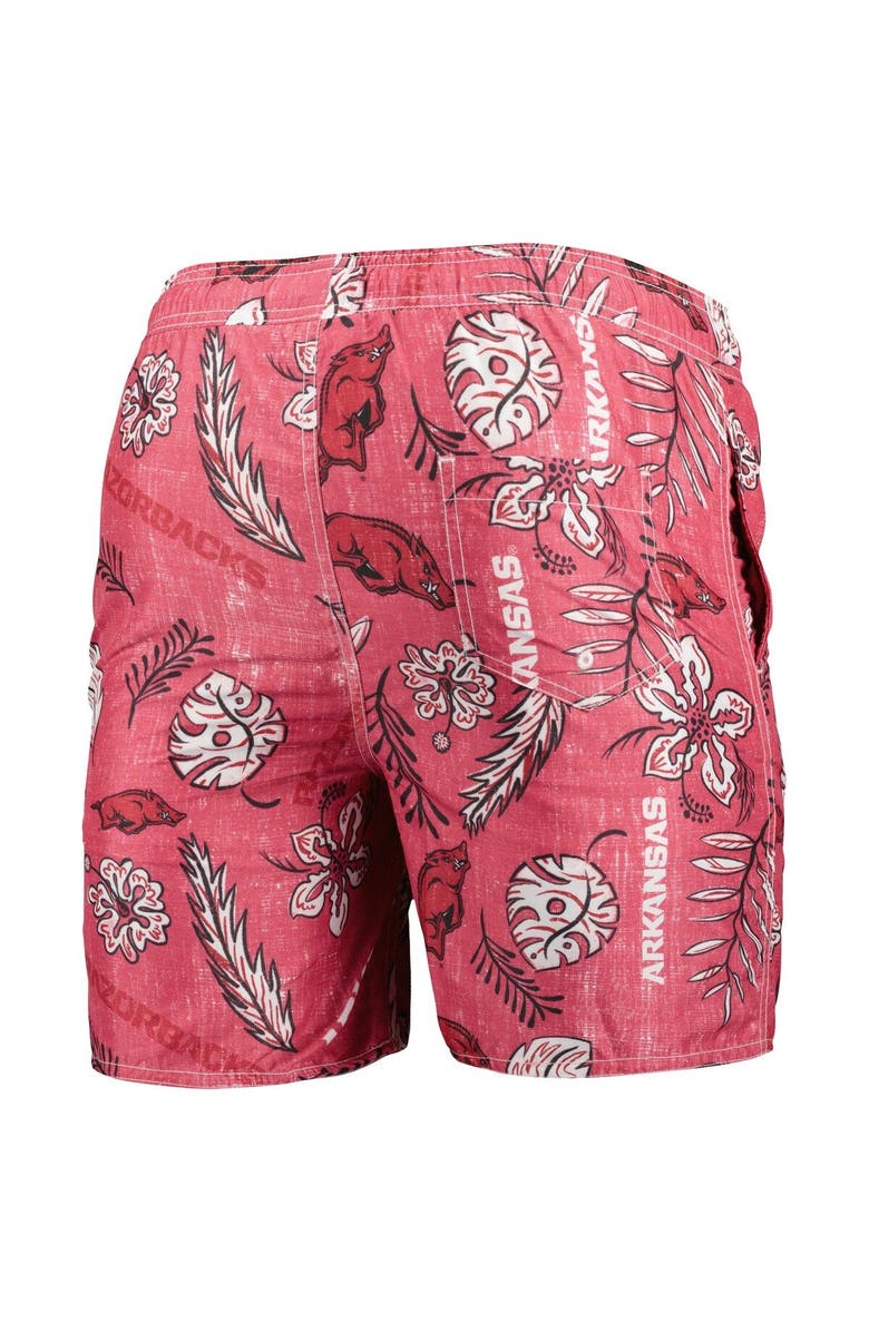 Wes & Willy Men's Wes & Willy Cardinal Arkansas Razorbacks Vintage Floral Swim Trunks, Alternate, color, Cardinal