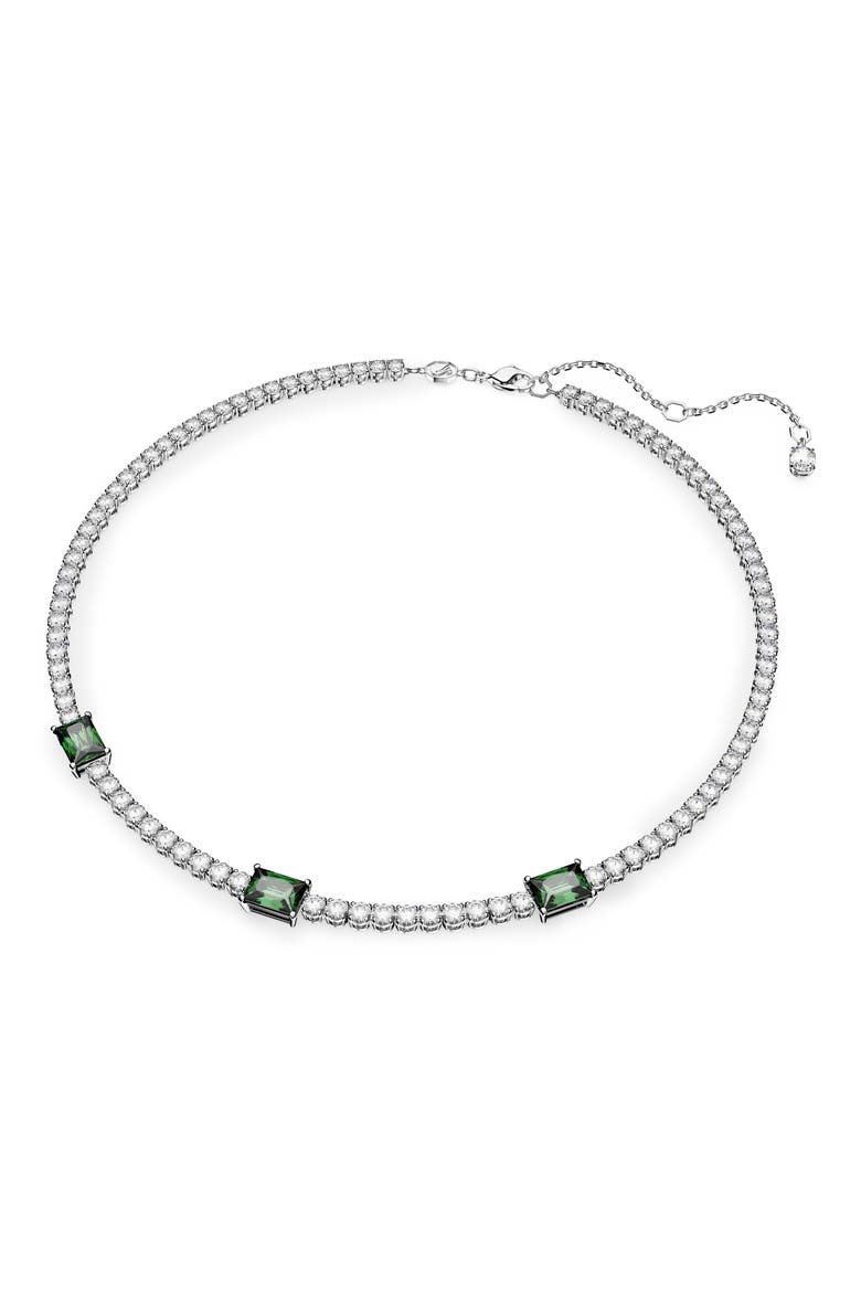 Matrix Crystal Tennis Necklace, Alternate, color, GREEN