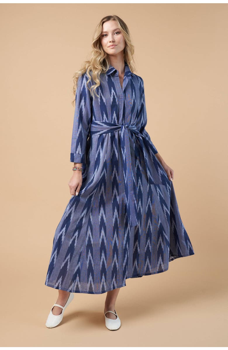 GUADALUPE DESIGN Luciana Ikat Dress, Alternate, color, Navy