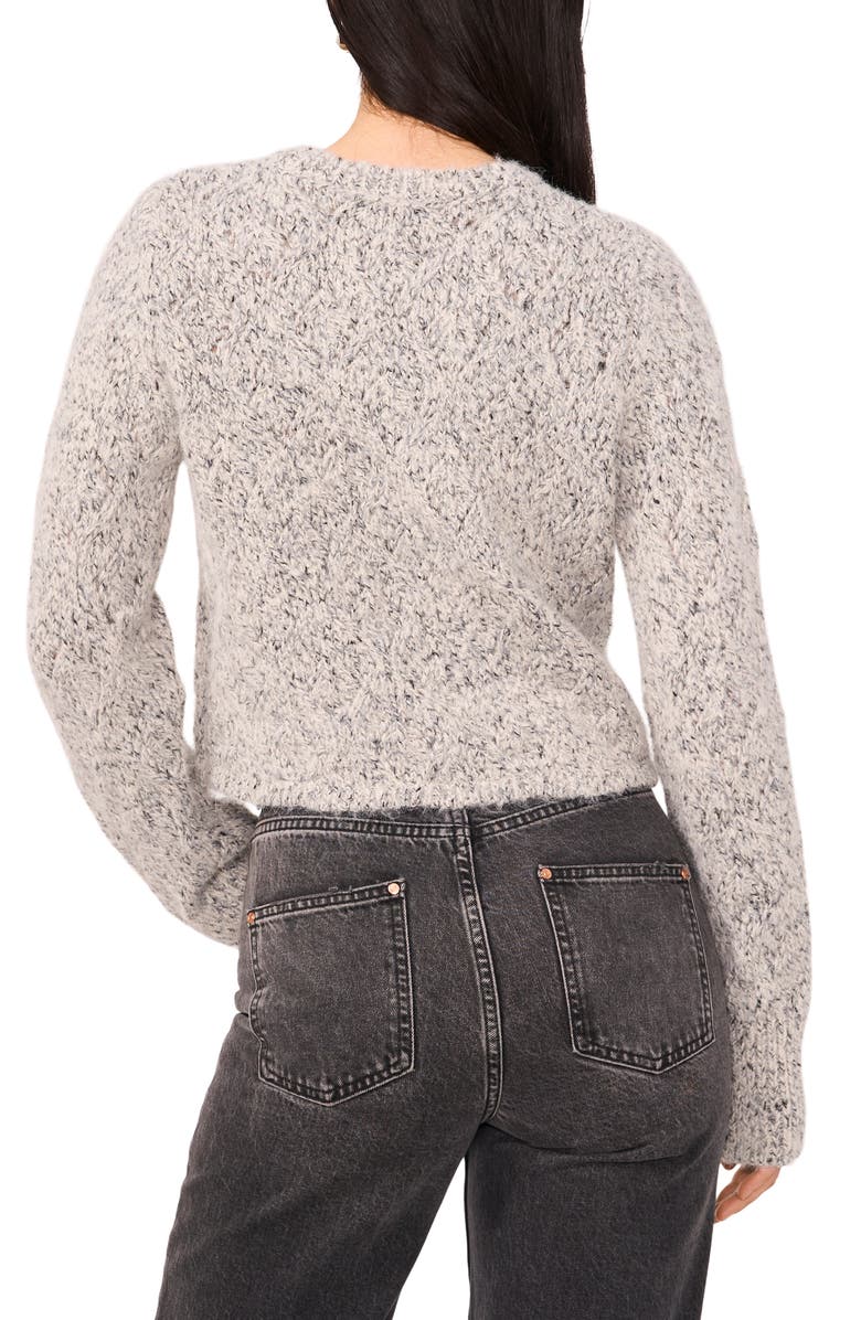 1.STATE Crewneck Cable Knit Sweater, Alternate, color, Black/ Cream Marl