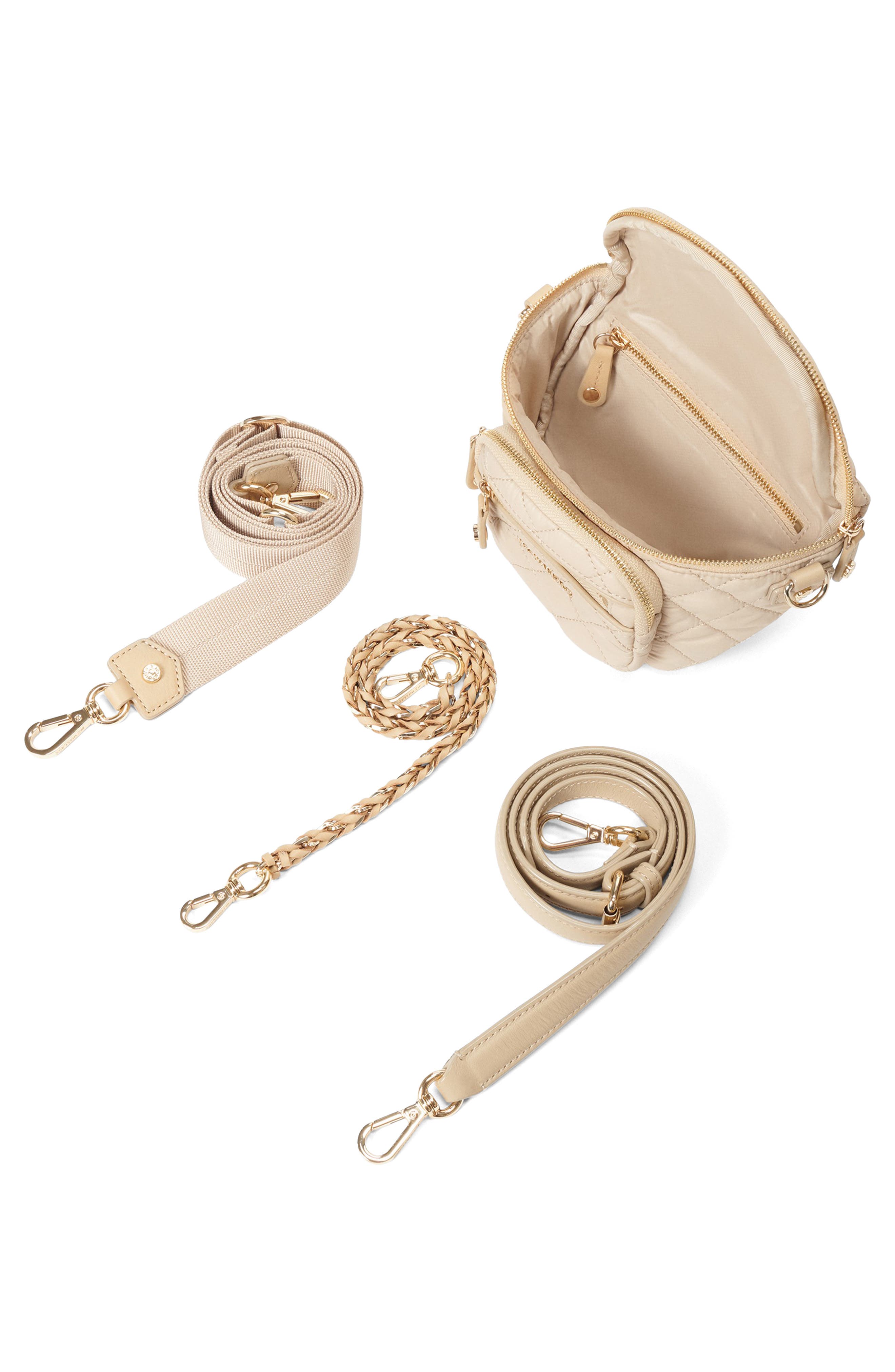 MZ Wallace Micro Crosby Diamond Quilted Nylon Sling Bag, Alternate, color, Buff