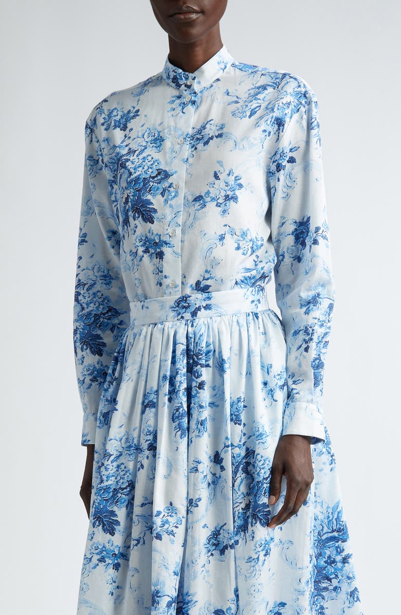Erdem Floral Print Button-Up Shirt, Main, color,