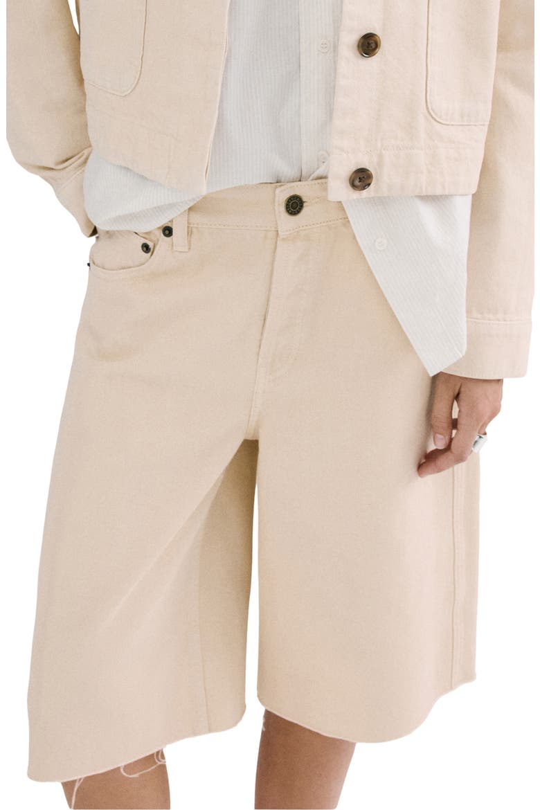 Denim Bermuda Shorts, Main, color, VANILLA