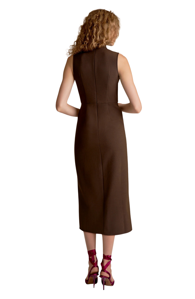 M.M.LaFleur Valencia Flex Suiting Power Dress, Alternate, color, Chocolate Torte Melange