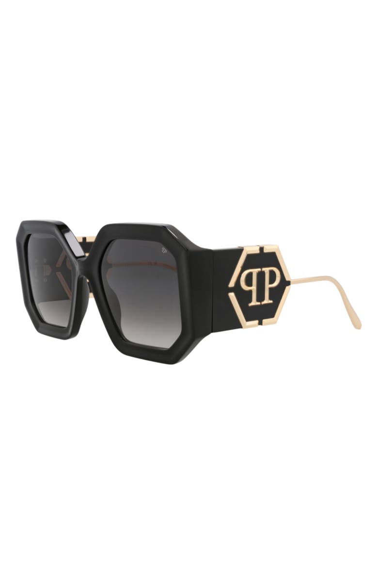 PHILIPP PLEIN 54mm Square Sunglasses, Alternate, color, Black Black Smoke