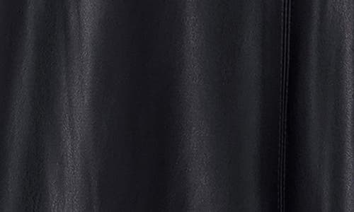 Ookie & Lala Supersoft Faux Leather Flounce Midi Skirt In Black