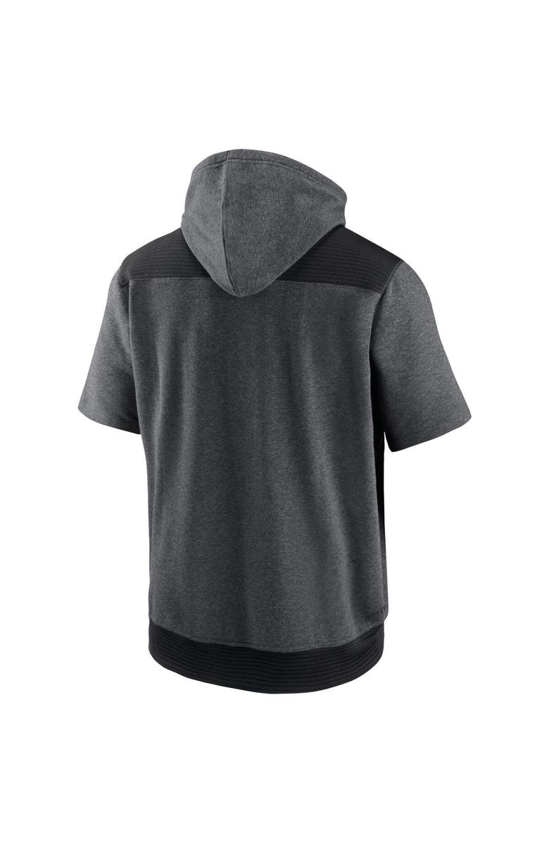 Nike Men's Nike Heathered Charcoal/Black Milwaukee Brewers Authentic Collection Dry Flux Performance Quarter-Zip Short Sleeve Hoodie, Alternate, color,