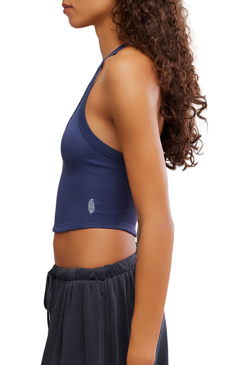 Free People FP Movement All Clear Crop Racerback Tank, Alternate, color, Midnight Navy