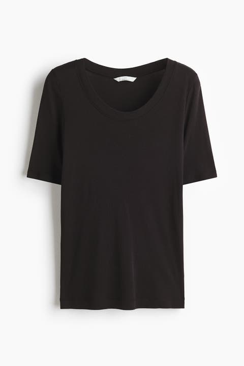 Scoop-neck Pima Cotton T-shirt