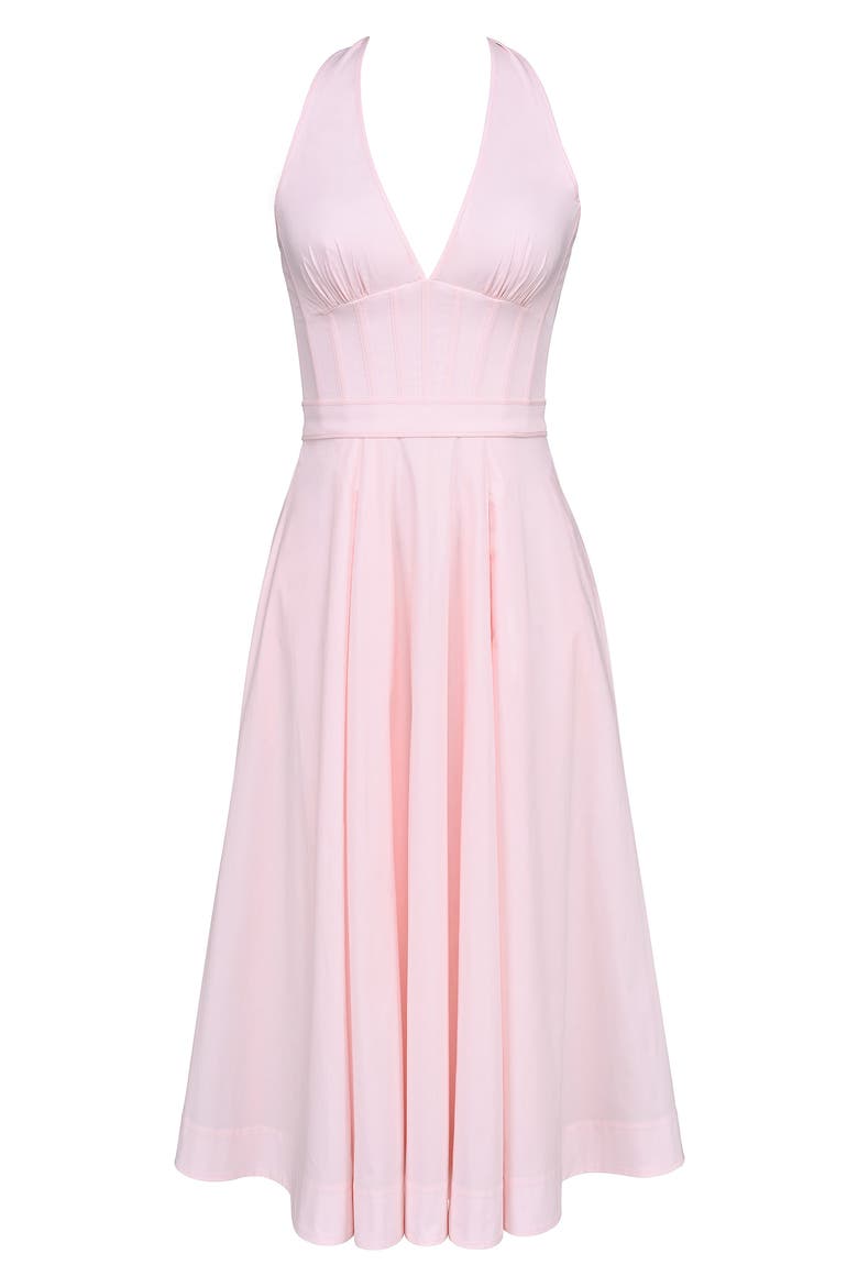 allena halter stretch cotton midi dress Allena Halter Stretch Cotton Midi Dress (Women)