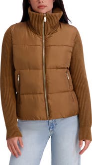 Kensie Knit Sleeve Quilted Core Jacket