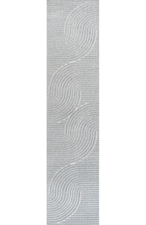 Hallie High-Low Minimalist Curve Geometric Indoor/Outdoor Area Rug