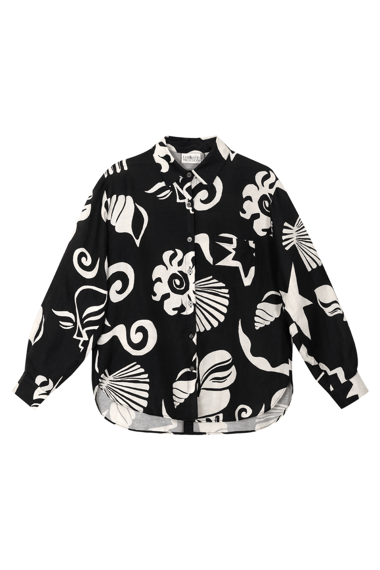 Zanaya Print Button-up Shirt, Main, color, Thalassa