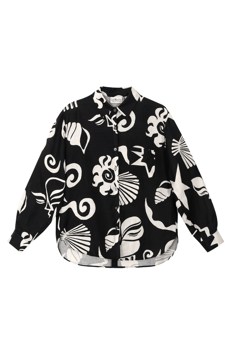 Untitled in Motion Zanaya Print Button-up Shirt, Main, color, Thalassa