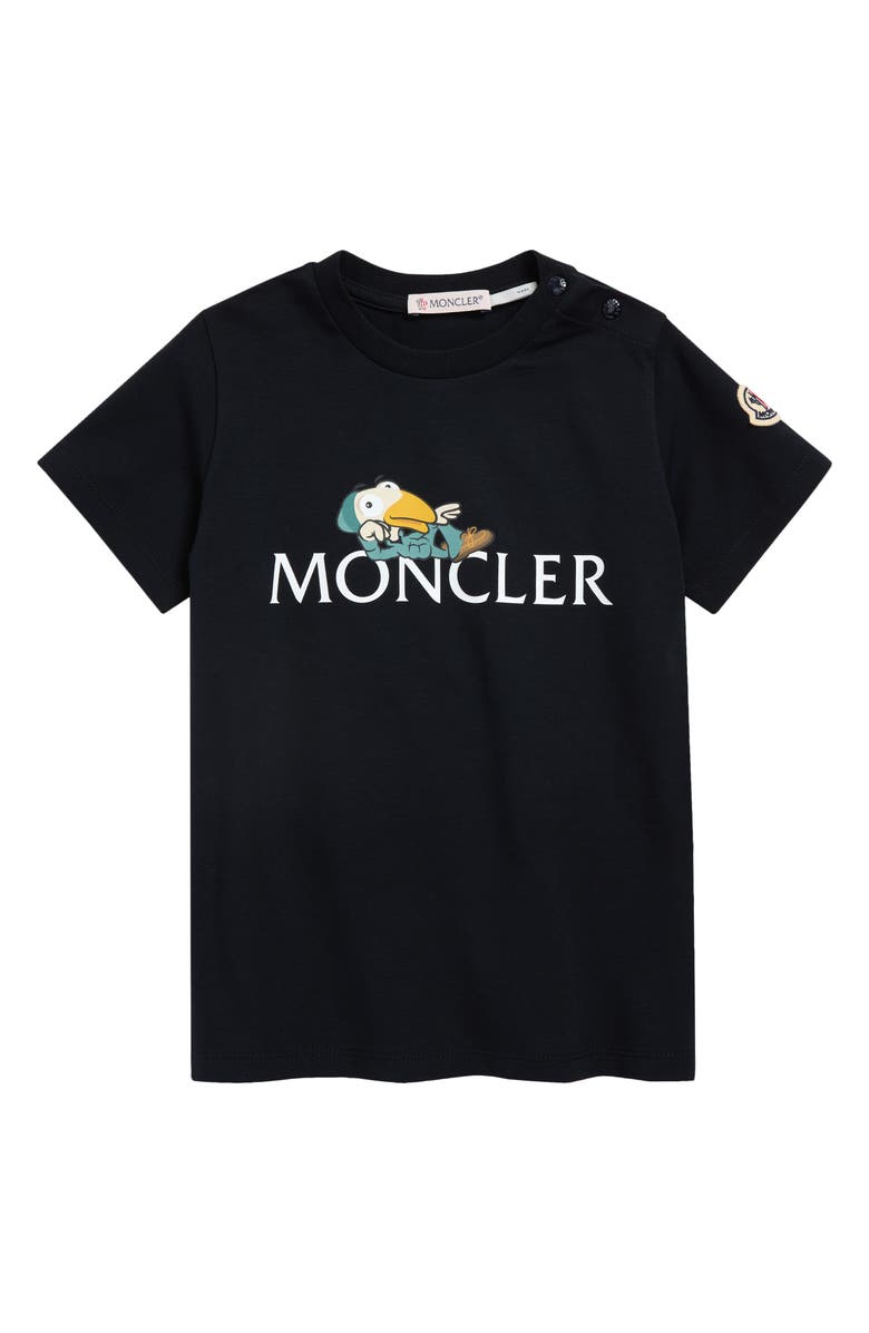 Moncler Kids' Monduck Short Sleeve Graphic T-Shirt, Main, color, Navy