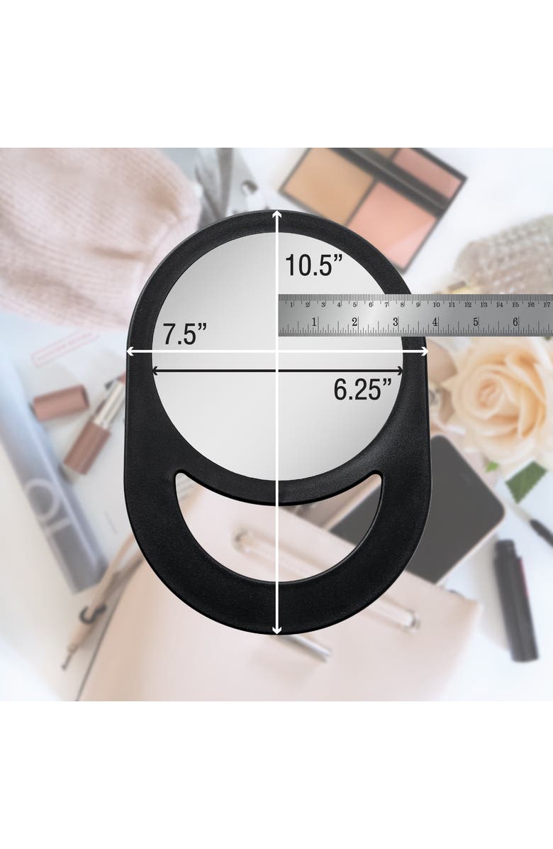 Zadro Hand Mirror with Handle, Alternate, color, Black