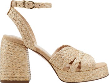 Janie Raffia Ankle Strap Platform Sandal