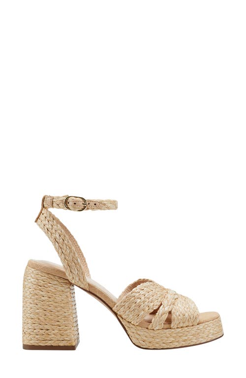 Marc Fisher Ltd Janie Raffia Ankle Strap Platform Sandal In Natural