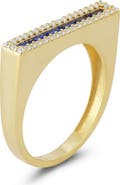 SPHERA MILANO 14K Gold Plated Sterling Silver & CZ Bar Ring