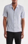 Buffalo Jeans Willisons Diamond Knit Short Sleeve Button-Up Shirt