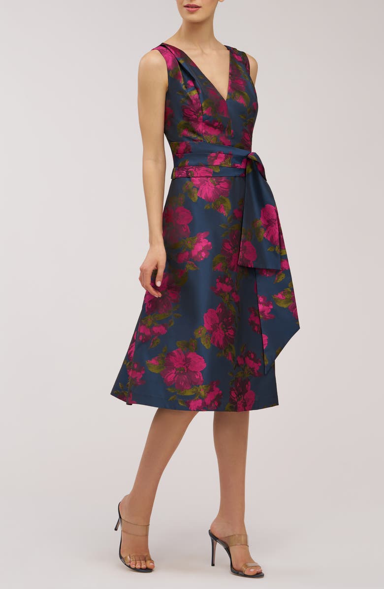 Kay Unger Elisa Sleeveless Cocktail Dress, Alternate, color, Wild Berry/ Blue Opal