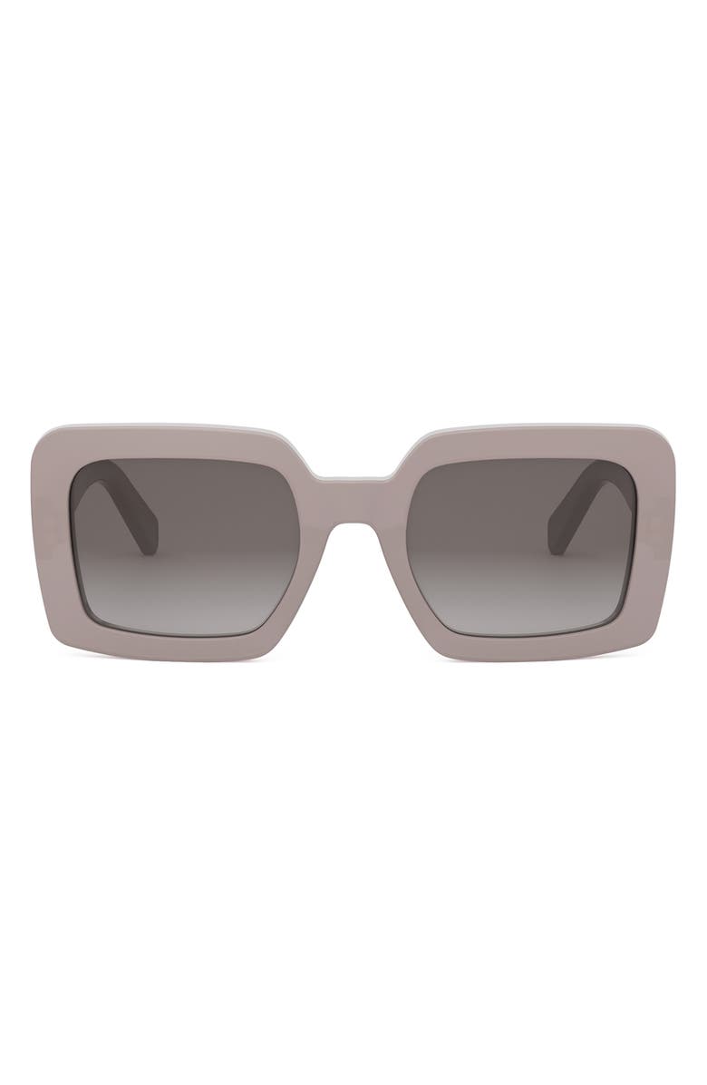 CELINE Triomphe 56mm Square Sunglasses, Main, color, Shiny Light Brown / Brown