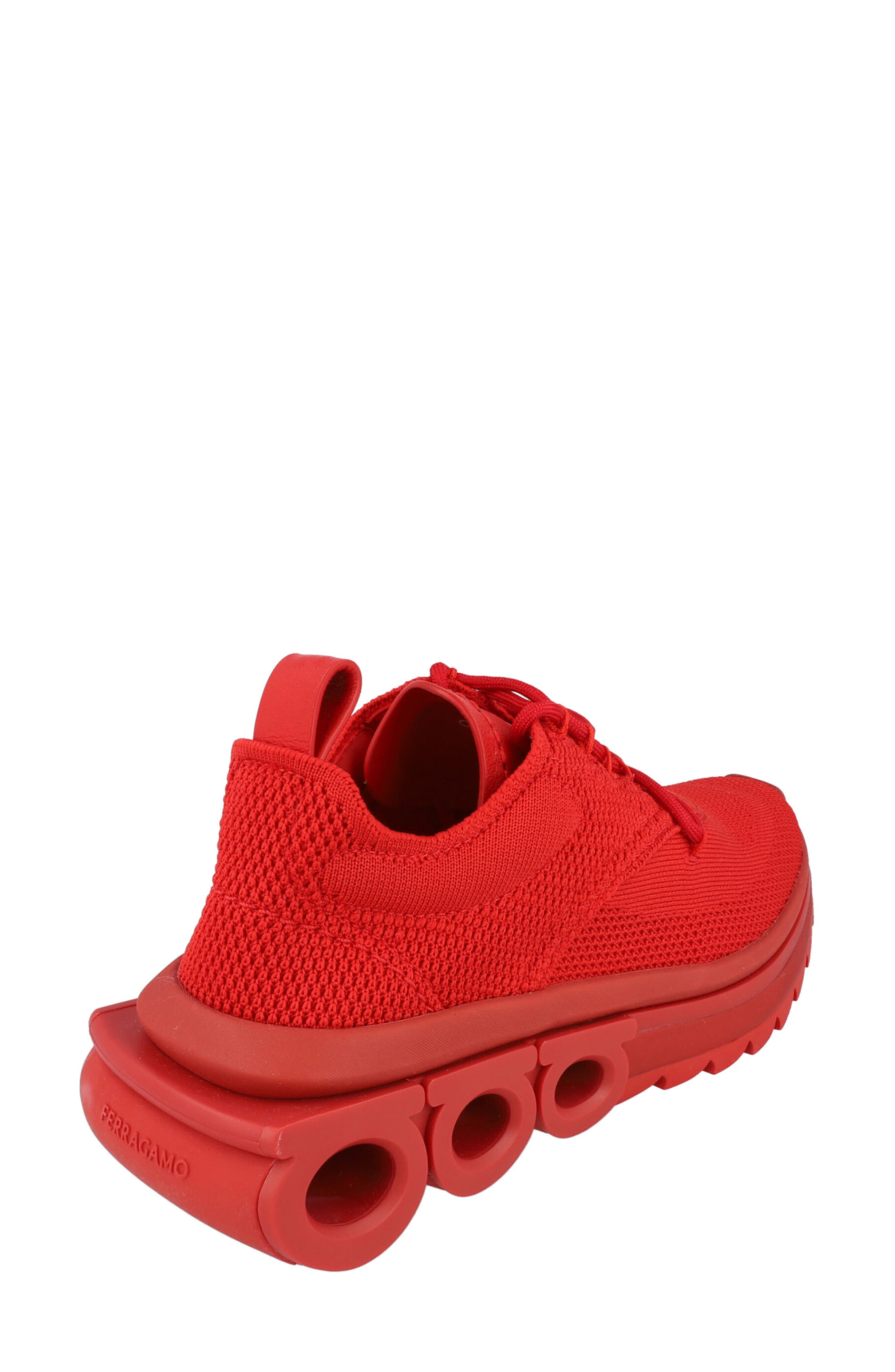 FERRAGAMO Nima Knit Low Top Sneaker, Alternate, color, Red