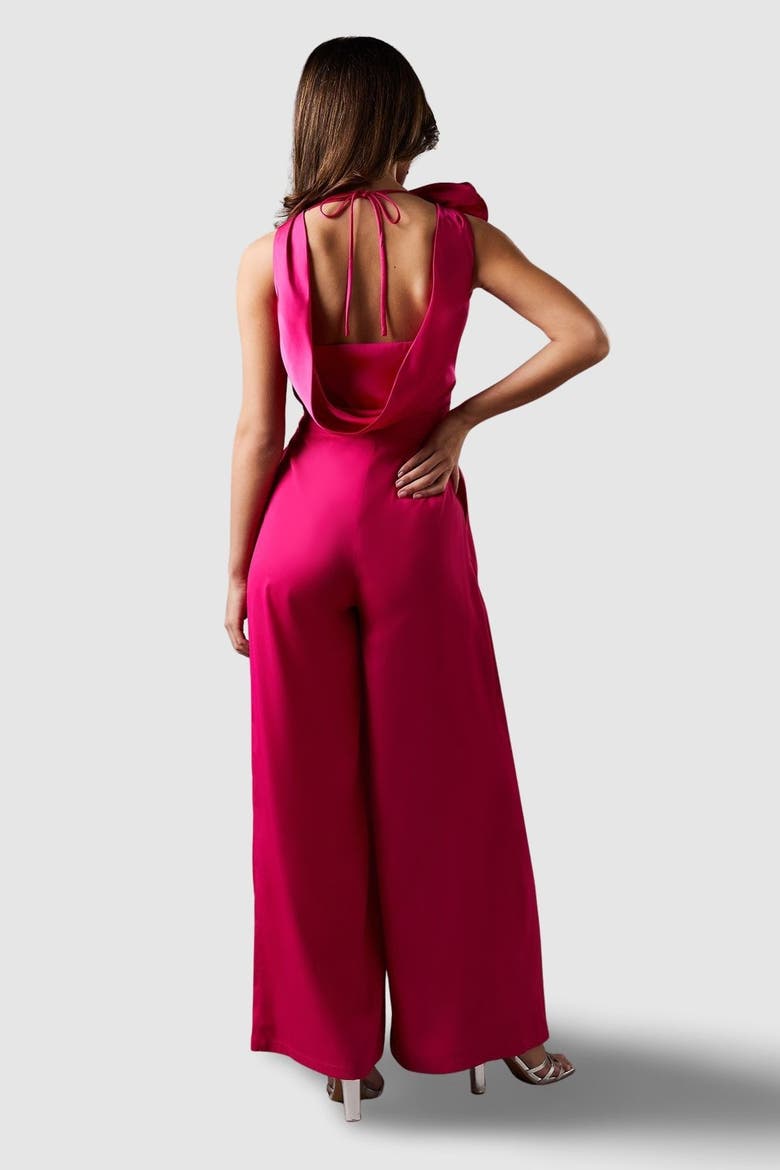 Corsage Cowl Back Jumpsuit, Alternate, color, Pink