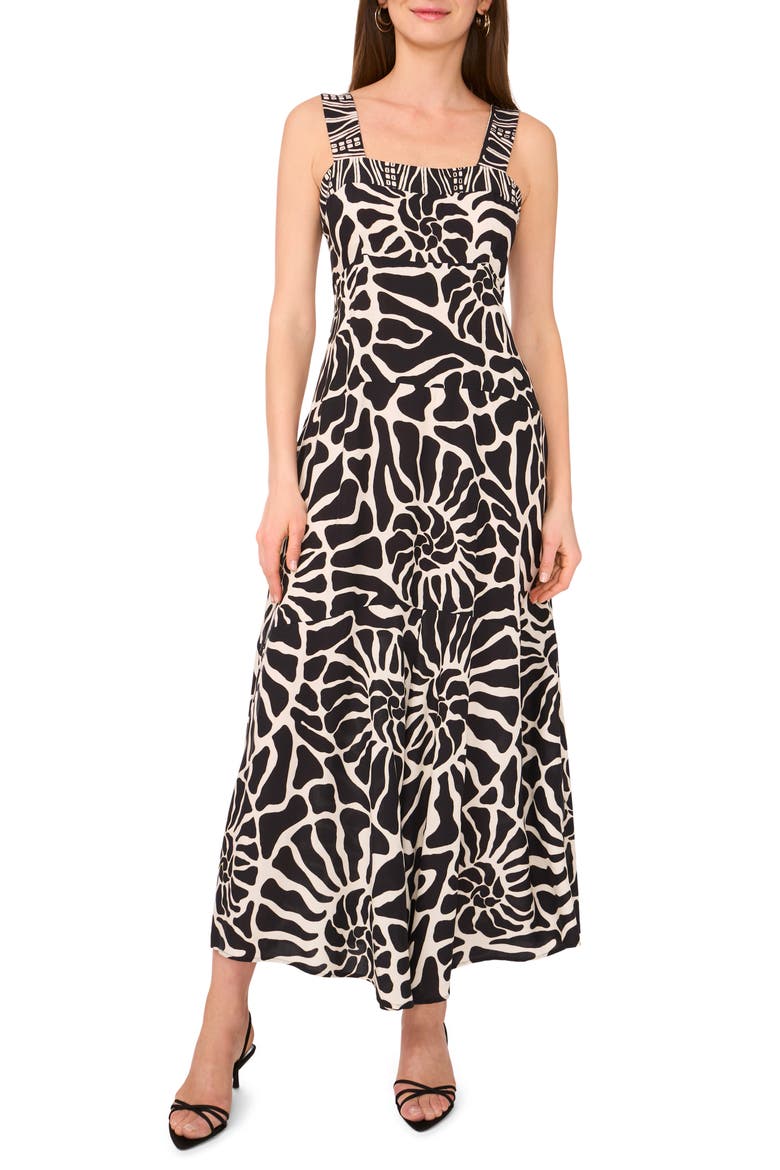 Abstract Floral Maxi Dress, Main, color, RICH BLACK