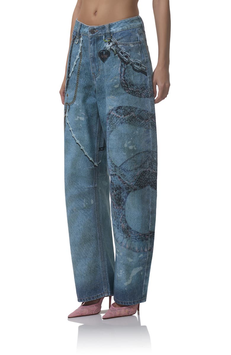 AFRM Walker Barrel Leg Jeans, Alternate, color, Grunge Paint