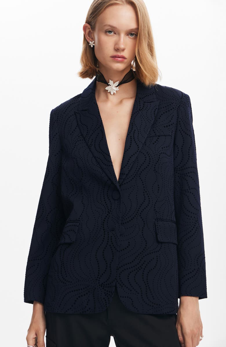 Desigual Hamburgo Floral Eyelet Blazer, Alternate, color, 