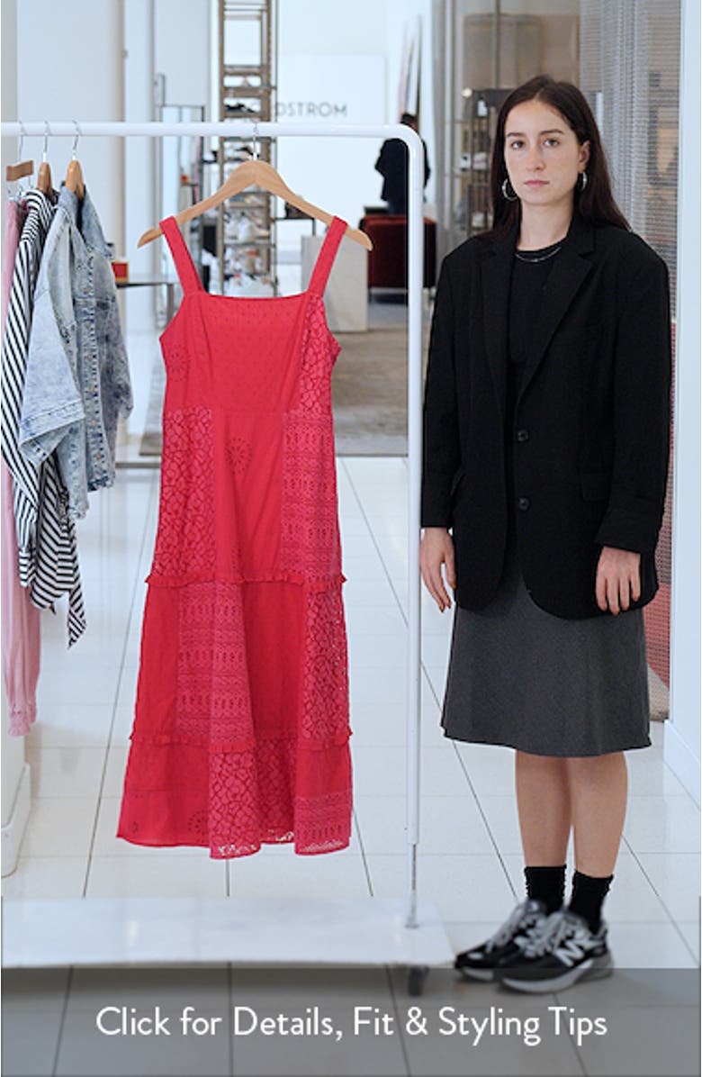 Sleeveless Embroidered Eyelet Midi Sundress, sales video thumbnail