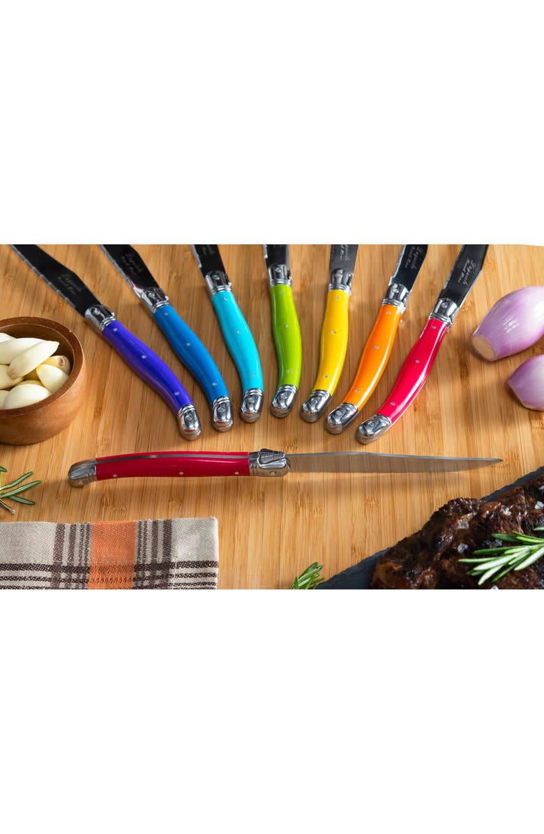 FRENCH HOME Laguiole Steak Knife - Set of 4, Alternate, color, Purple Multi