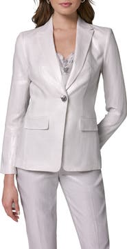 Donna Karan New York One-Button Linen Blazer