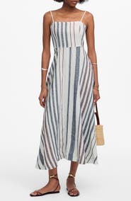 Madewell Stripe Circle Linen Maxi Dress