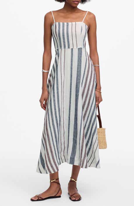 Madewell Stripe Circle Linen Maxi Dress