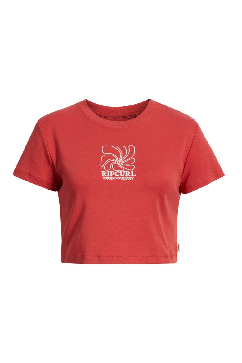 Pacific Coast Embroidered Baby Tee, Alternate, color, RED
