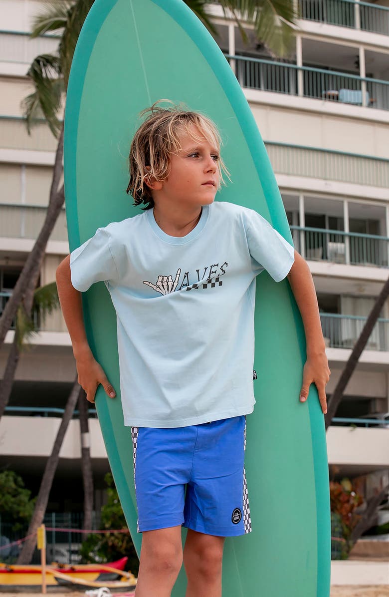 Feather 4 Arrow Kids' Check Mate Volley Swim Trunks, Alternate, color, 