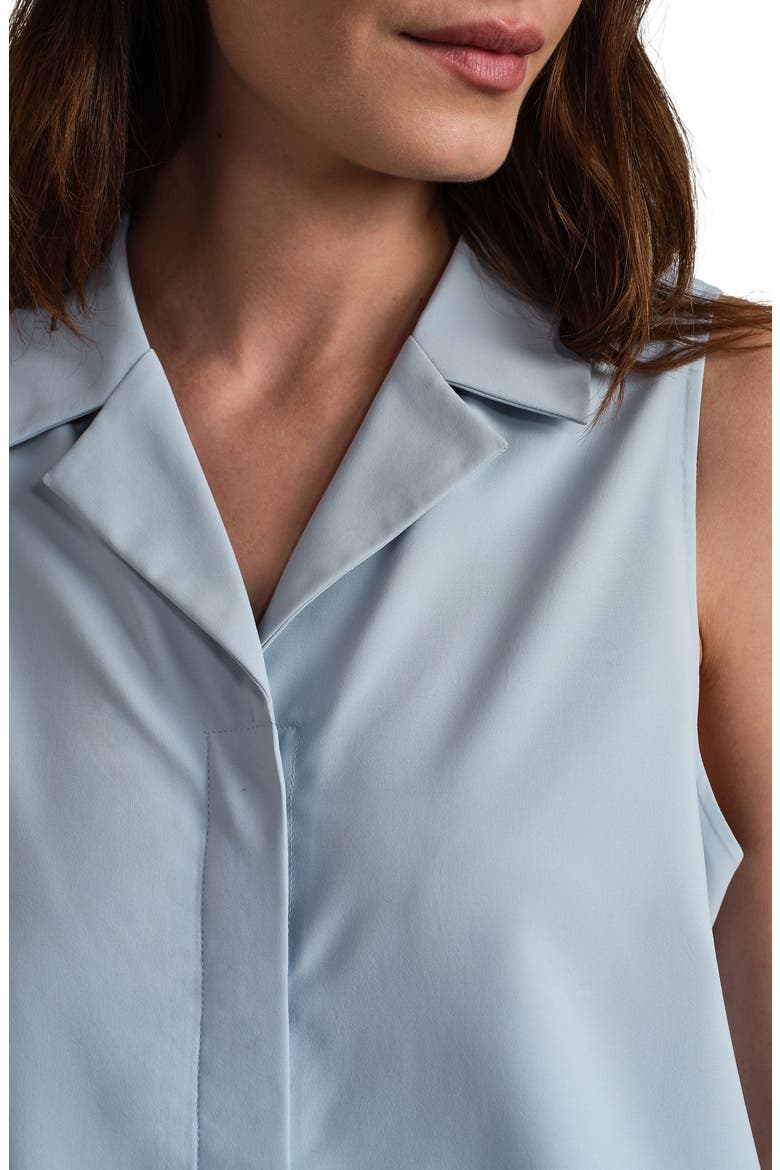Mirage Sleeveless Performance Button-Up Shirt, Alternate, color, BLUE DAWN