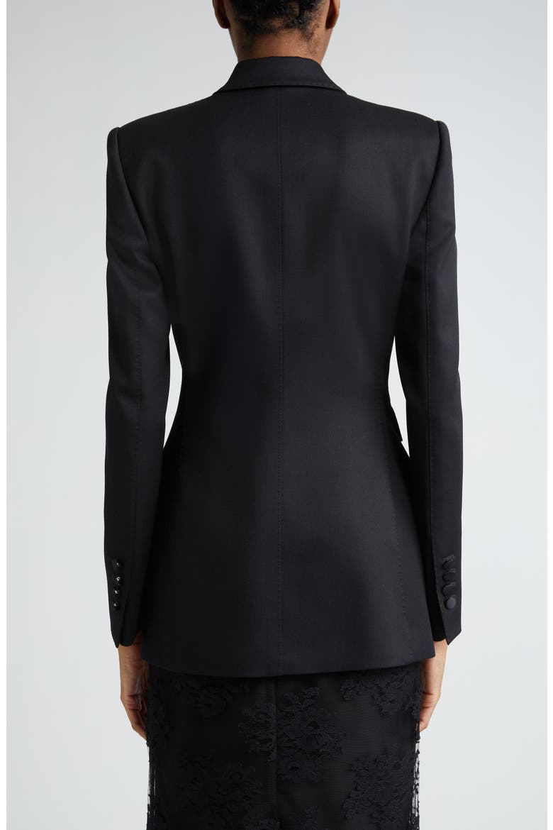 Double Breasted Wool Blend Tuxedo Jacket, Alternate, color, NERO