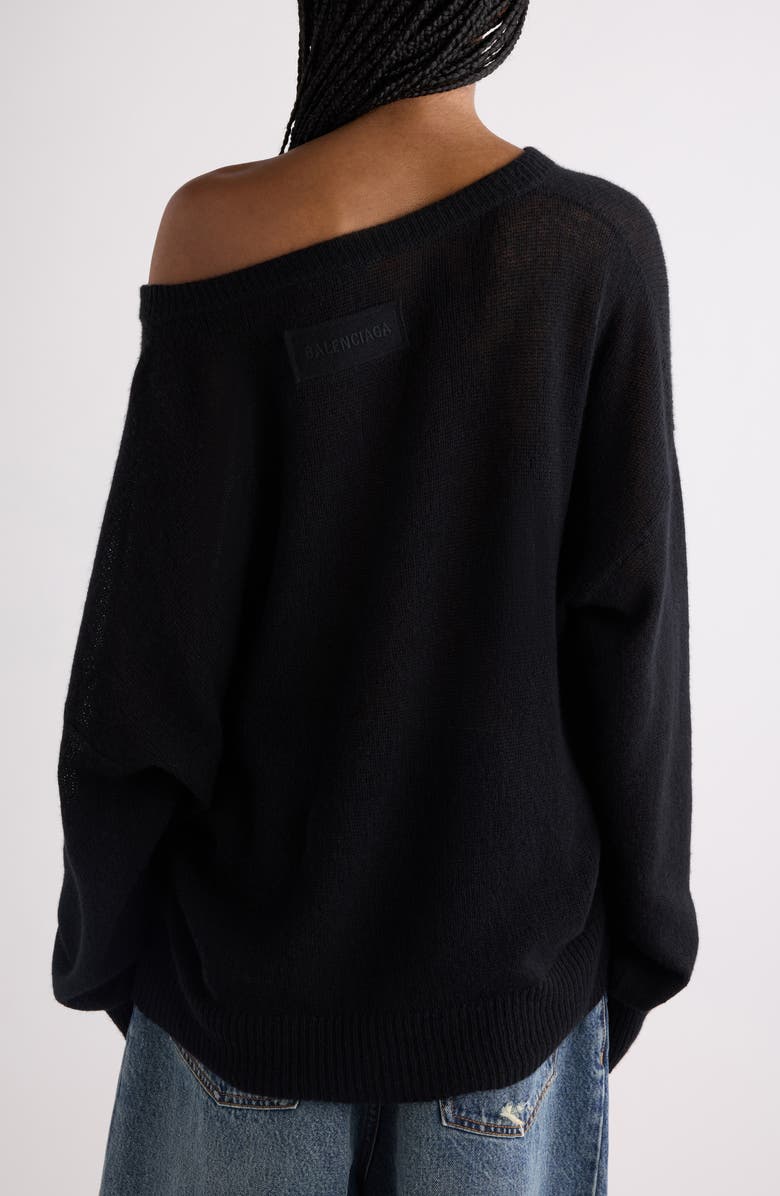 Balenciaga Relaxed Cashmere Sweater, Alternate, color, 1000 Black