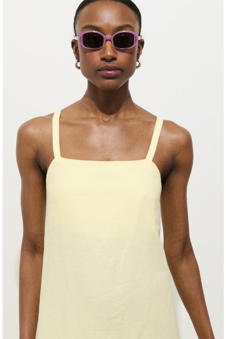 Maria Sleeveless Linen Midi Dress, Alternate, color, DOUBLE CREAM
