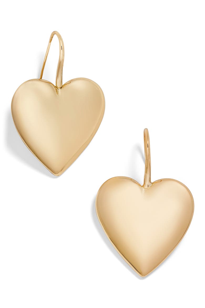 Viviane Heart Drop Earrings, Main, color, GOLD