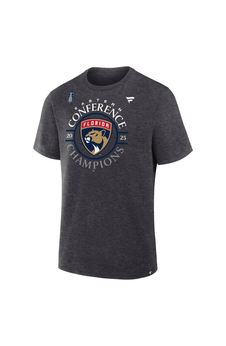 FANATICS Men's Fanatics  Heather Charcoal Florida Panthers 2025 Eastern Conference Champions Locker Room T-Shirt, Alternate, color, 