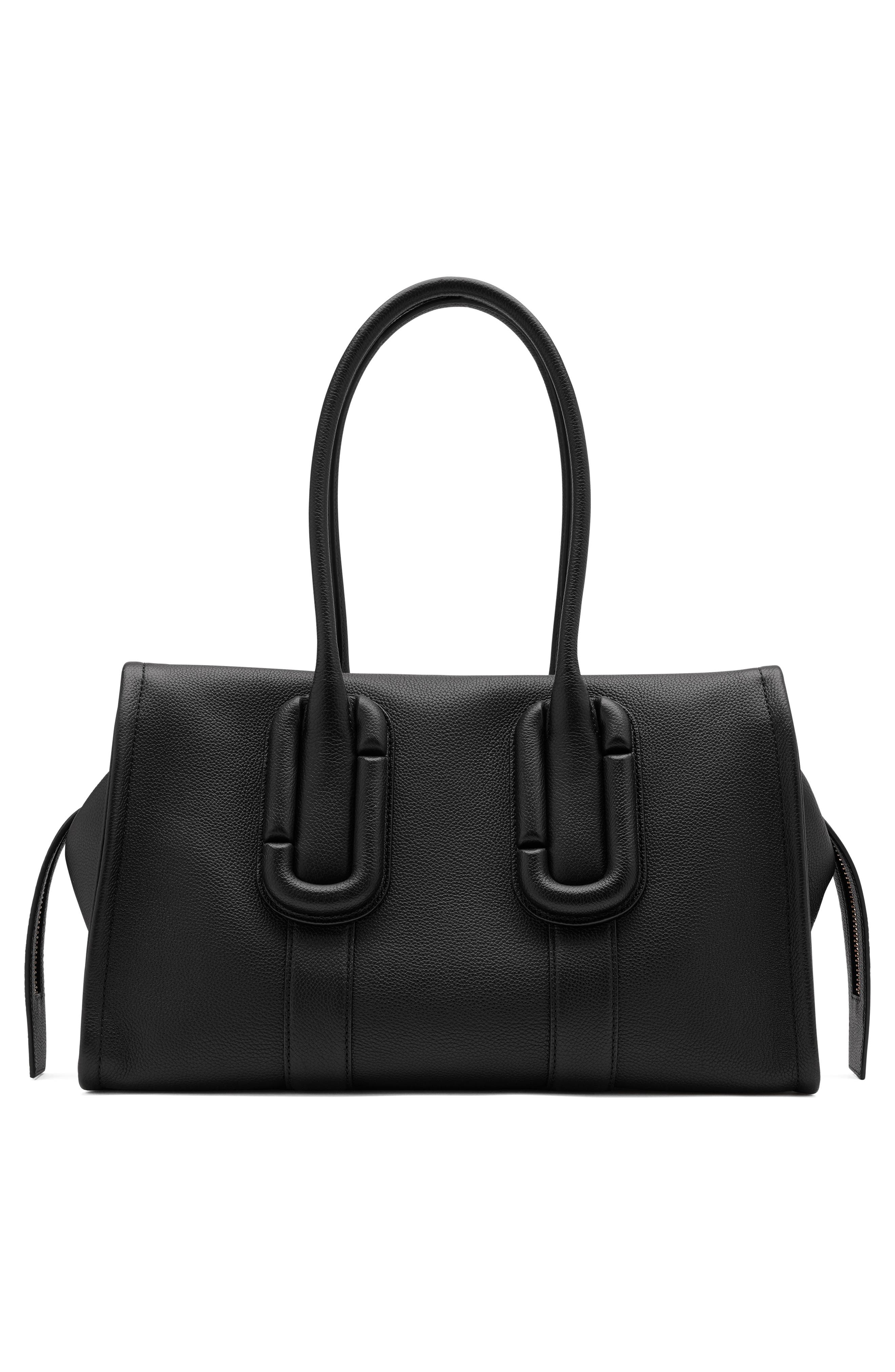 Babe City Leather Tote, Alternate, color, BLACK