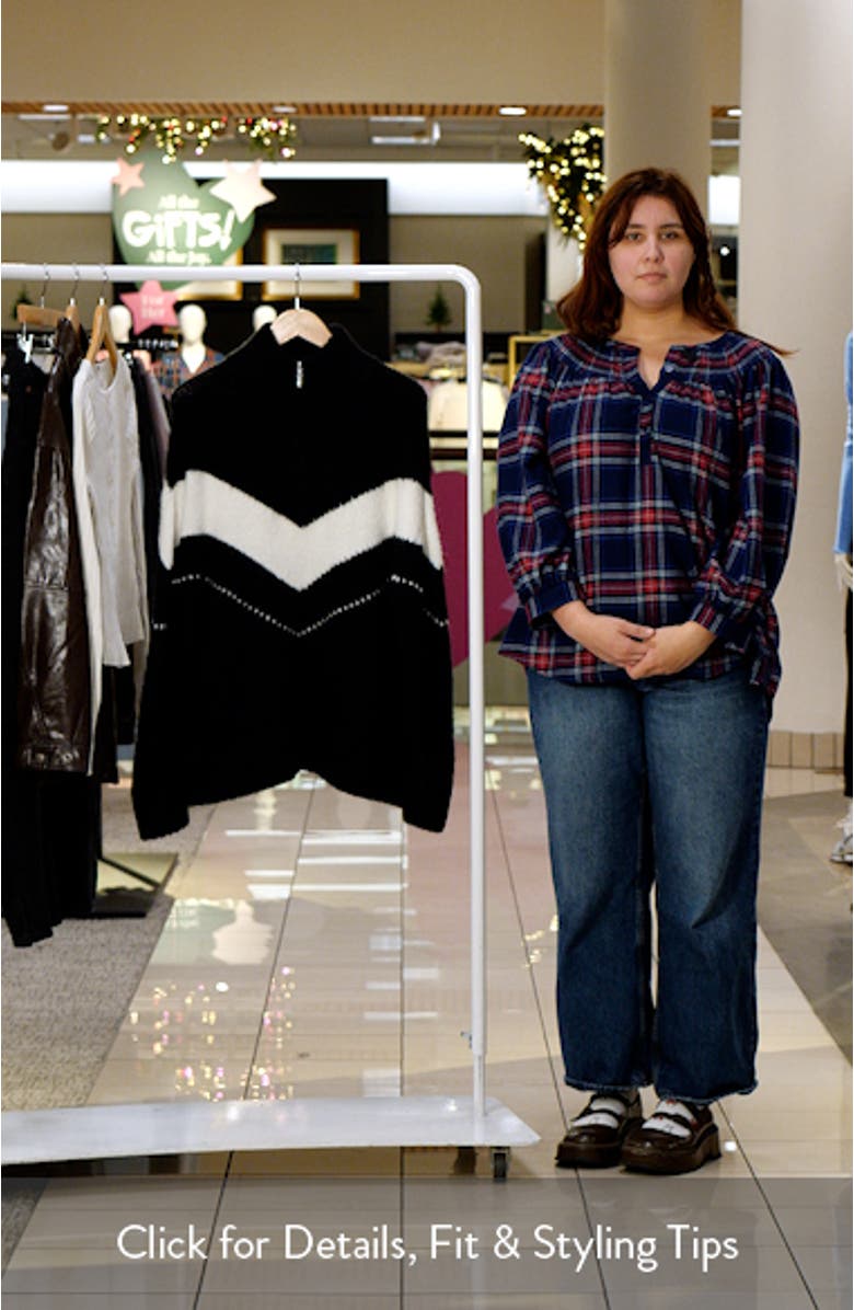 Arden Chevron Stripe Quarter Zip Sweater, sales video thumbnail