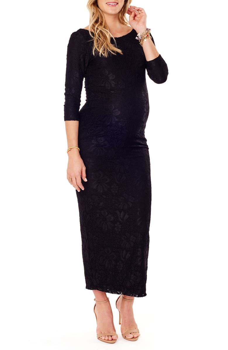 Ingrid & Isabel<sup>®</sup> Lace Column Maternity Maxi Dress, Main, color, 